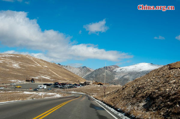 Rocky Mountains after first snow