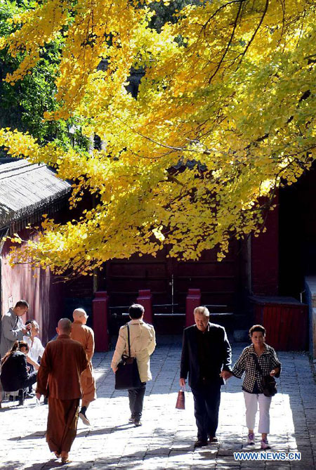 Gorgeous autumn scenery of Shaolin Temple