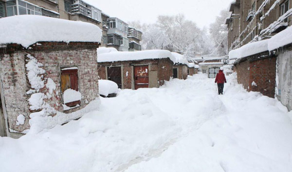 Heavy snowstorms hit NE China's Heilongjiang