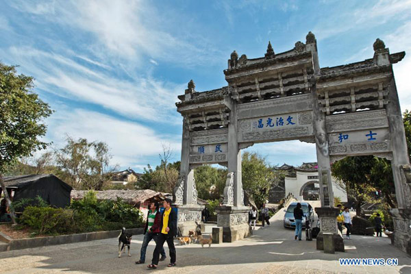 Scenery of ancient townlet Heshun in SW China