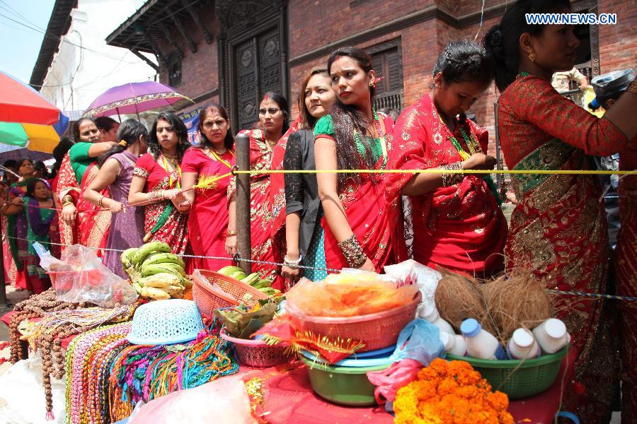 Nepalese Hindu women celebrate Teej festival