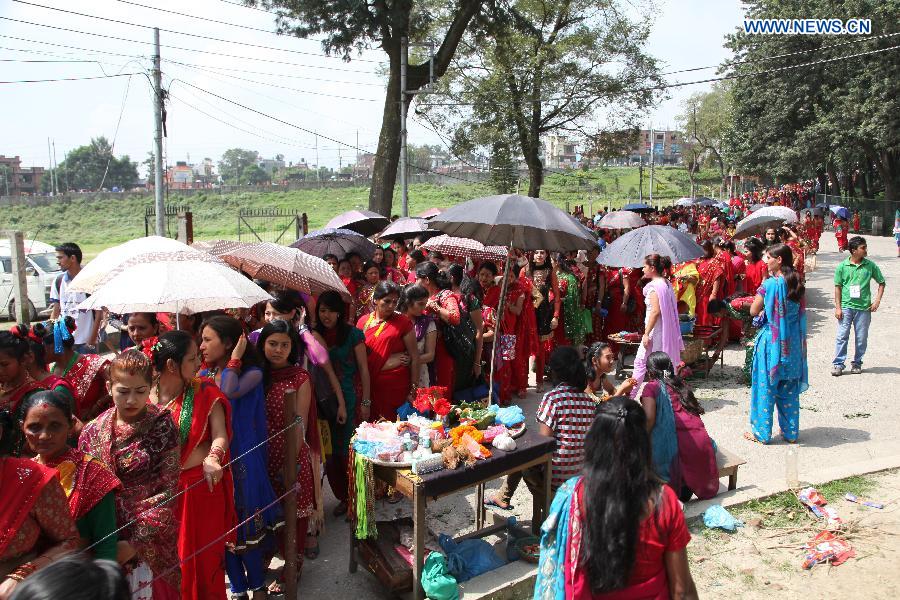 Nepalese Hindu women celebrate Teej festival