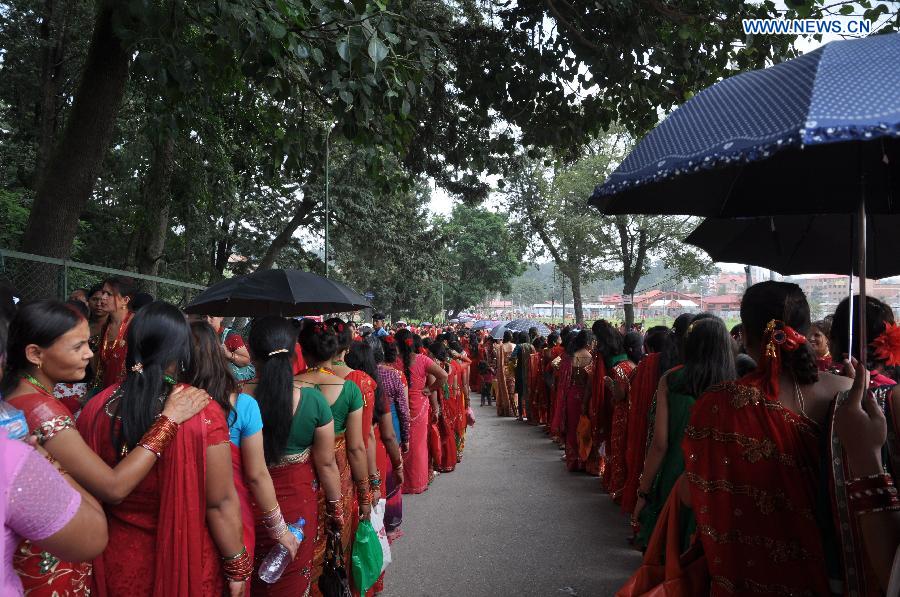 Nepalese Hindu women celebrate Teej festival