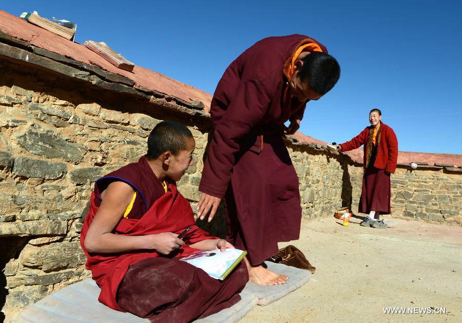 Life of young monks in Tibet