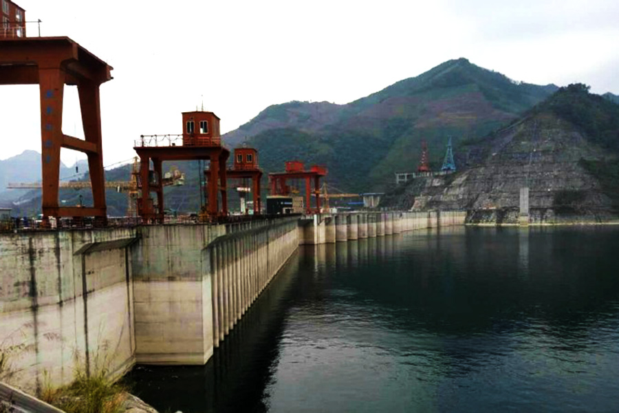 Scenery of Longtan hydropower station in South China's Guangxi