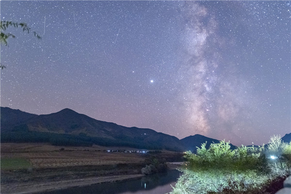 Starry night sky in Jilin