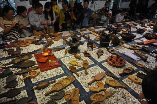 Ancient baking molds of mooncake