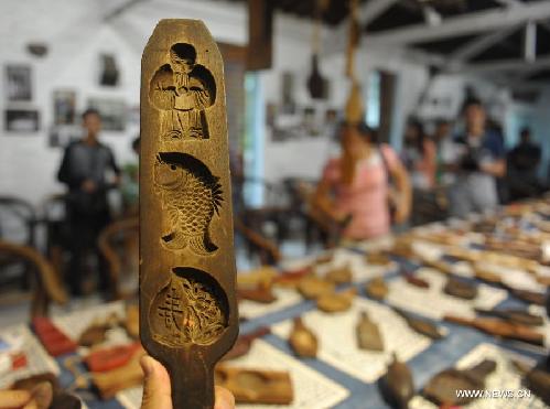 Ancient baking molds of mooncake