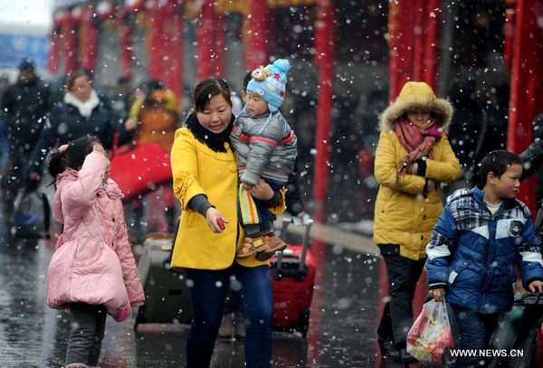 Hefei witnesses snowfall