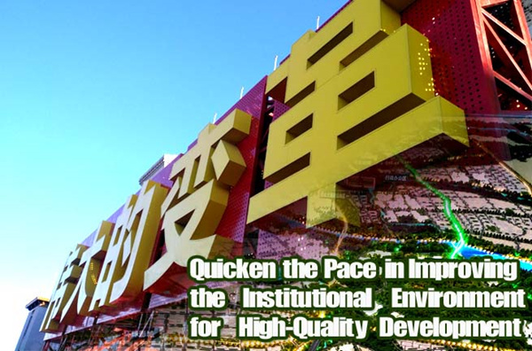 Quicken the Pace in Improving the Institutional Environment for High-Quality Development