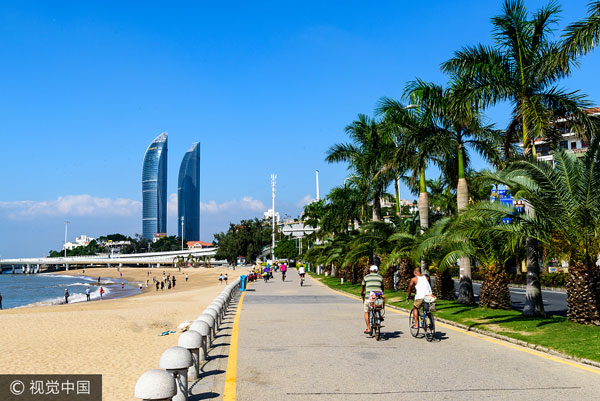 Xiamen residents love cycling the most in China