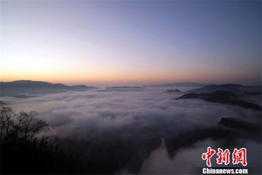 Wuyishan Mountains in a sea of clouds