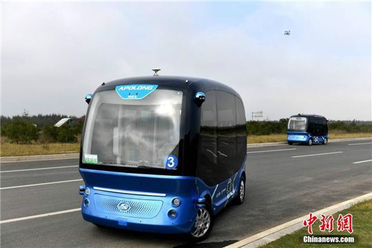 China's first driverless electric microbus tested in Pingtan