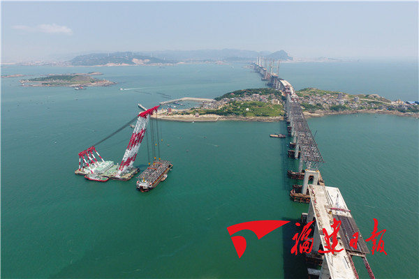 Construction on Fujian key bridge progresses