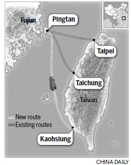 Over 700 passengers ferried as new sea route opens between Pingtan, Taiwan