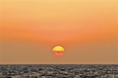 Sunset above the sea in Pingtan