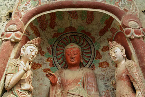 Visit to Buddhist grottoes in NW China