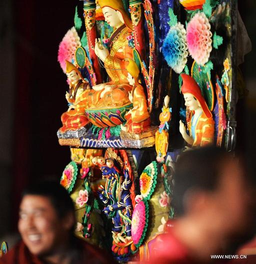 Exhibition of butter sculptures held at Labrang Monastery