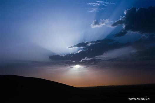 Sunset scenery seen in Dunhuang, NW China