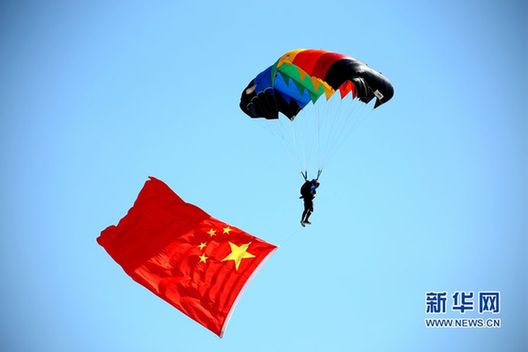 Aerobatic shows decorates the sky in NW China