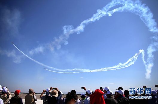 Aerobatic shows decorates the sky in NW China