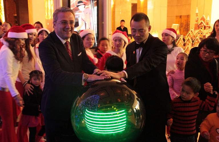 A Christmas tree lighting ceremony in Kempinski Hotel Guiyang