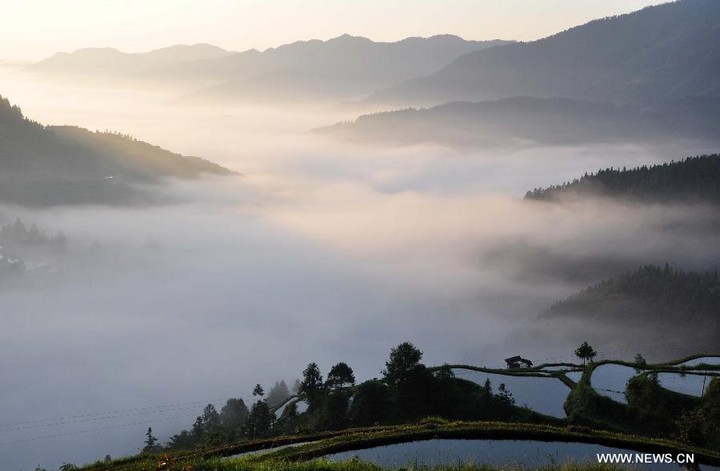 Beautiful sea of clouds scenery in China's Guizhou