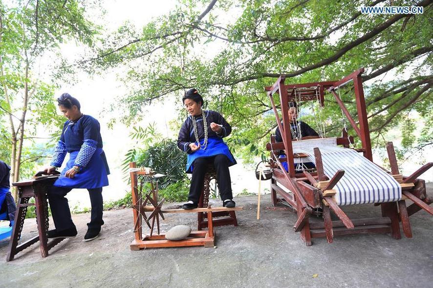 Traditional costumes making of Dong ethnic group