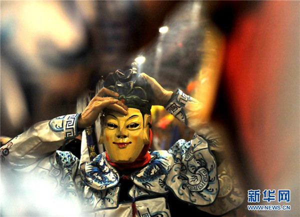 Villagers rehearse local opera for Chinese New Year