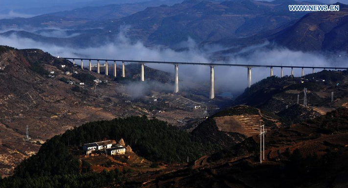 In pics: view of Lizigou Grand Bridge in SW China's Guizhou