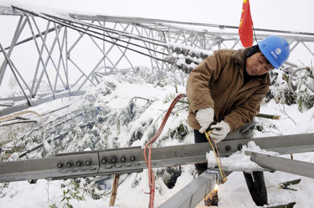 China combats heavy snow