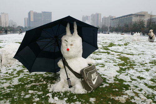 Hangzhou embraces first snow