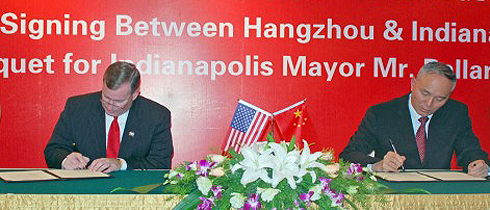 Hangzhou delegation visits Indianapolis