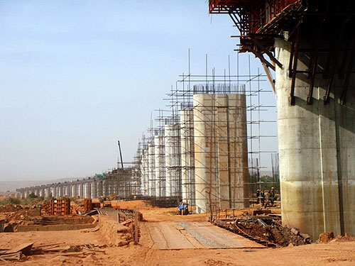 The right piles of Bamako No 3 Bridge finished