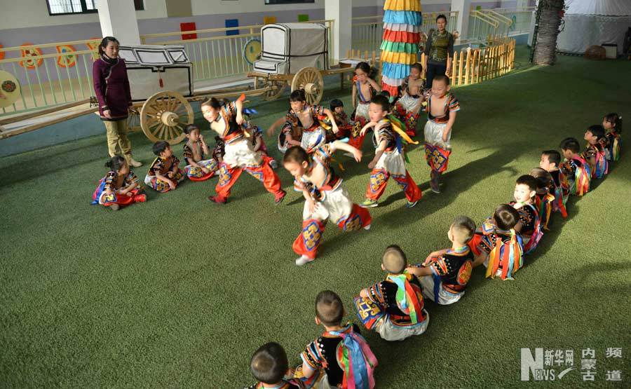 Traditional Mongolian culture taught in kindergarten