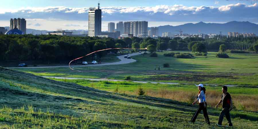 A wetland grassland in Baotou