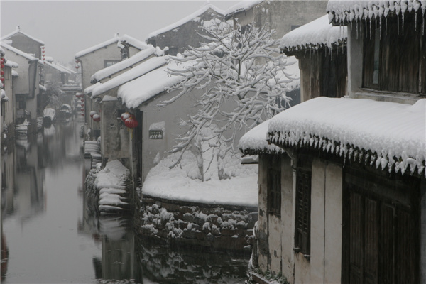 Snowscape in the old town