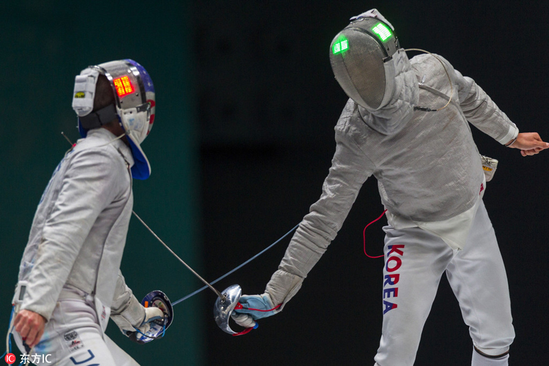 South Korean athlete wins men's individual sabre