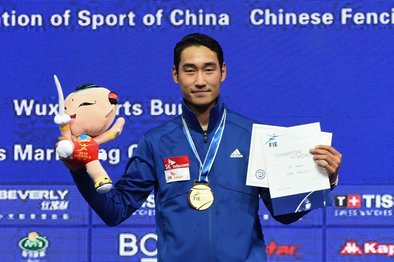 South Korean athlete wins men's individual sabre