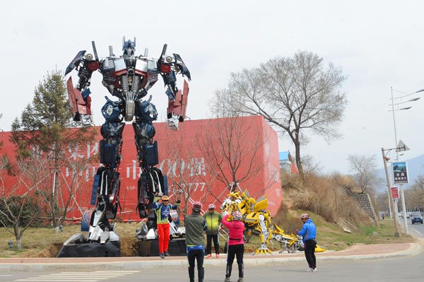 Transformer sculpture displays in NE China