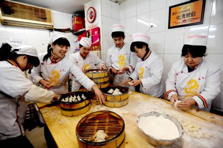 Chinese traditional custom: Taste dumplings on Winter Solstice