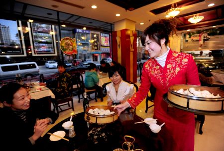 Chinese traditional custom: Taste dumplings on Winter Solstice