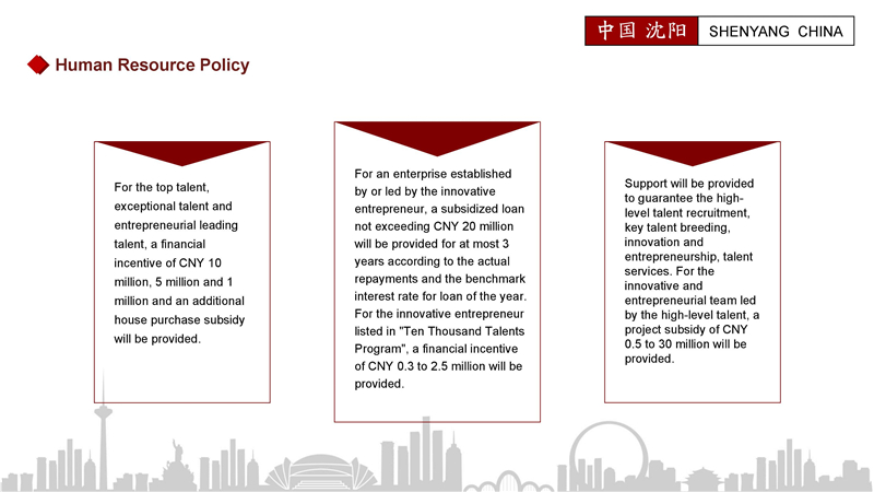 Major investment policies in Shenyang