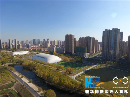 Drone provides aerial view of Shenyang