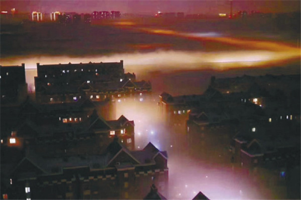 Dense fog turns Shenyang into fairyland