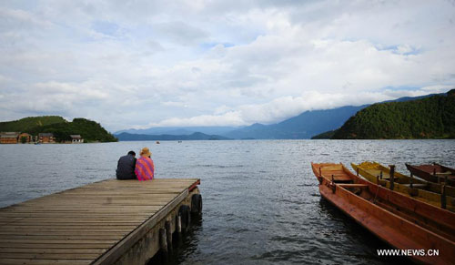 Beautiful scenery of Lugu Lake in SW China's Yunnan