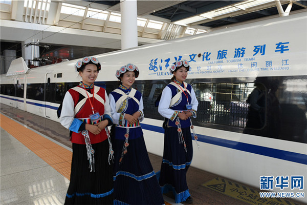 Visiting Lijiang on train to Beijing