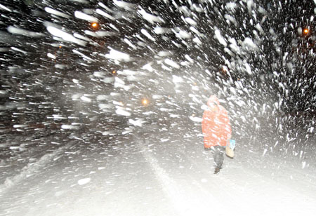 Snowstorm raids Shandong province