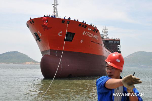 China-made chemicals-transport ship to be exported to Italy