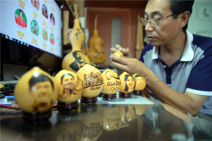 Gourd artworks celebrate Rio Olympics